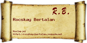 Rocskay Bertalan névjegykártya
