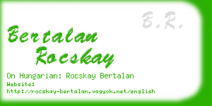 bertalan rocskay business card